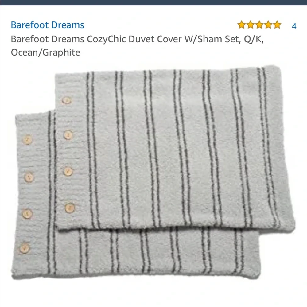 Barefoot Dreams NWT CozyChic Duvet Cover W/Sham Set